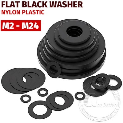 Flat Black Nylon Plastic Washer Form A M2 M2.5 M3 M3.5 M4 M5 M6 M8 M10 To M24