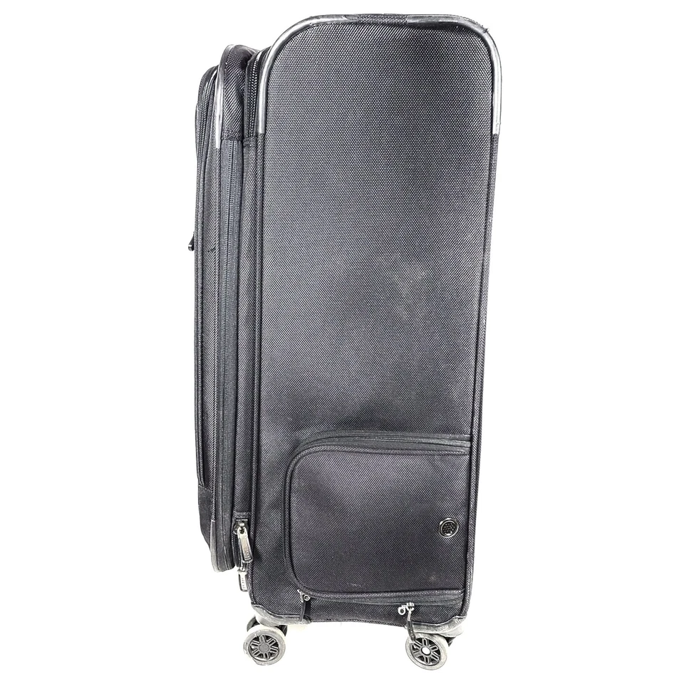 Delsey 27" Spinner Luggage Lightweight Soft Case Expandable Multi Pockets Black - Image 2 of 4