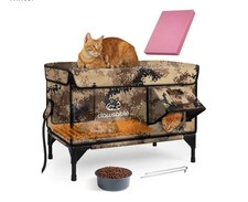 Clawsable Heated Outdoor Cat House.Indestructible Heated Cat House