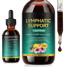 Lymphatic Drainage Drops, 21-in-1 6000mg High Potency Immune Lymph System S...
