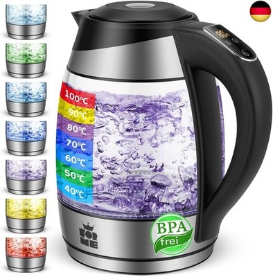 ForMe Glass Kettle 1.8 L Temperature Selection 60-100 °C Colour Change LED 