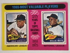 1975 OPC MINI 1965 MOST VALUABLE PLAYERS #203 WILLIE MAYS
