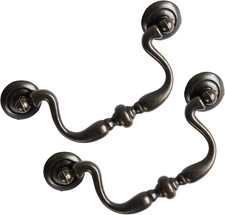 Oil Rubbed Bronze Drop Bail Drawer Pulls 4 Pack, 4 Inch Hole Center, Vintage Cab