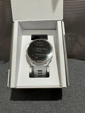 New Garmin Forerunner 965 47 mm Titanium Case Whitestone Silicone Band -...