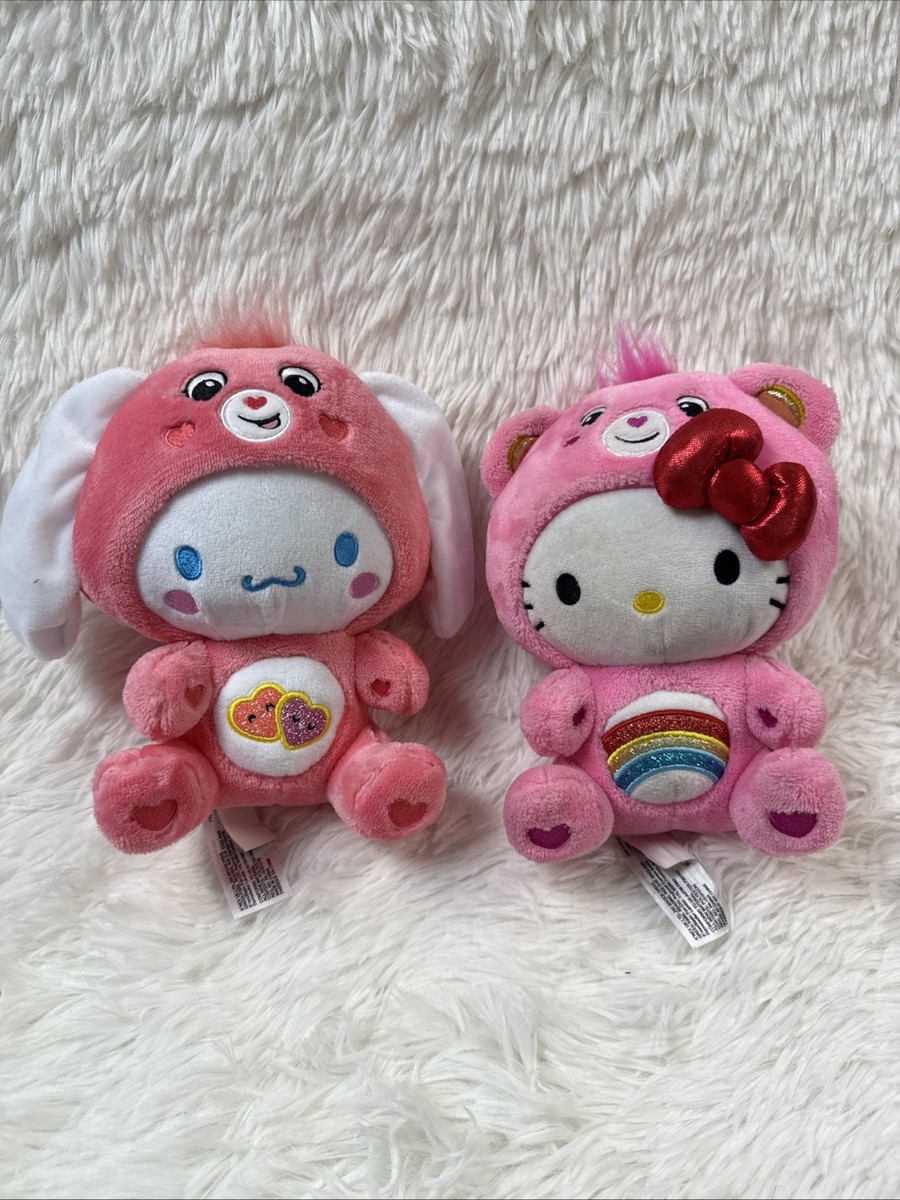cinnamoroll dressed as love-a-lot bear 8 Sanrio Hello Kitty Friends x Care Bears Beary Besties 10 Plush Figure Basic Fun Cinnamoroll is featured wearing a vibrant pink Love Hello Kitty Cheer Bear &