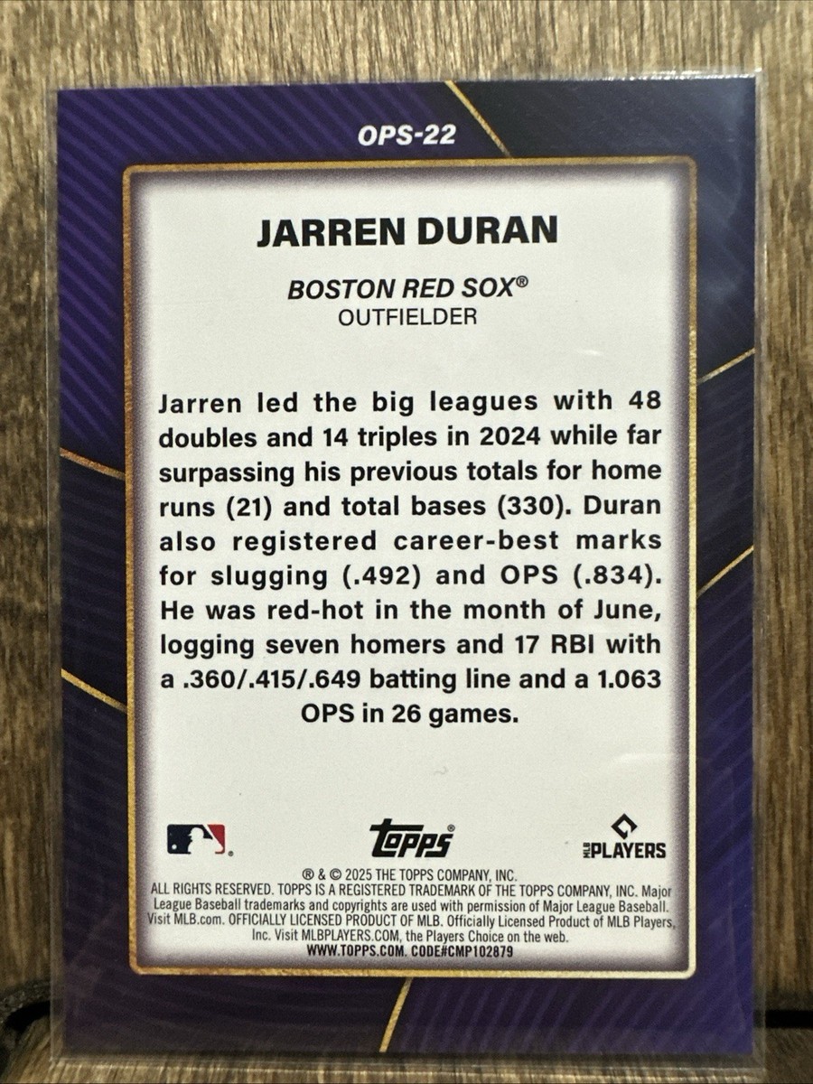 2025 Topps Series 2 Jarren Duran #OPS-22 OPS Leaders Boston Red