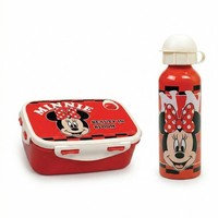 Disney Minnie Maus 2 Teiliges Lunch Set Brotdose Alu-Trinkflasche 520 Ml