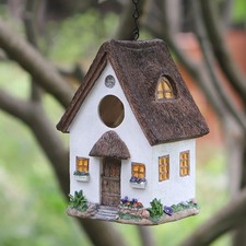 Bird Houses for Outside Outdoor Hanging Resin Birdhouse for Bluebird Hummingbird