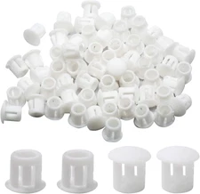 60 Pcs 1/4 Inch Plastic Hole Plugs Flush Type Hole Plug Snap In End Cap