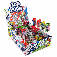 Top Pops Assorted Chewy Taffy Candy Pops 0.35 oz - Fruit Flavors, Lollipops