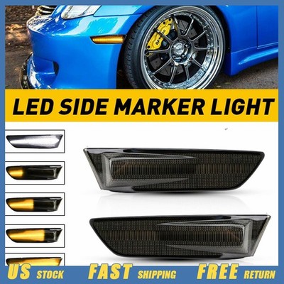 White Amber LED Side Smoke Marker Signal Light Fit 2003-07 Infiniti G35 2D Coupe