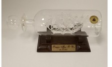 Mayflower Glass Portuguese Man-O-War Model Ship in Bottle Ornament