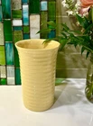 BAUER YELLOW HI FIRE CALIFORNIA ART POTTERY RING CYLINDER VASE 8 3/8" VINTAGE