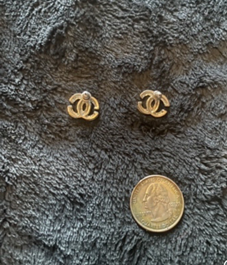 Chanel Logo Stud Earrings - image 3