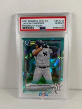 2021 Bowman Chrome Sapphire Edition Jasson Dominguez BCP213 Prospect Aqua PSA 10