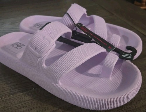 NOBO Women's Comfort Slip On Slide Toe Sandals Color Lavander Size 10 - Picture 4 of 12