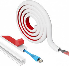 39" Flexible Silicone Cord Hider - Self-Adhesive Side-Opening Cable Cover for Wa