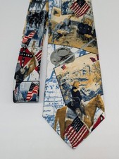 Civil War Theme Tie Necktie Handmade Steven Harris US History Flags Patriotic