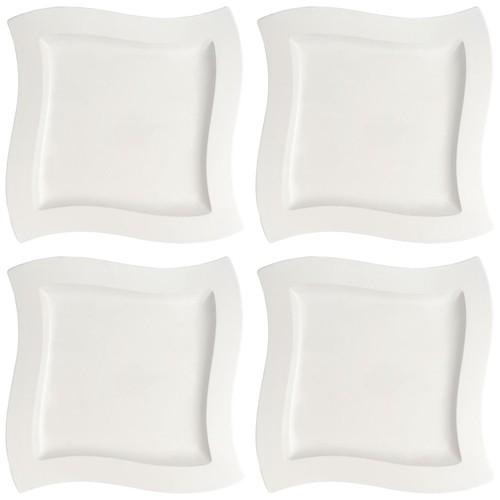 Villeroy & Boch NewWave 4er Set Speiseteller quadratisch 29.5cm weiß Porzellen - Bild 1 von 3