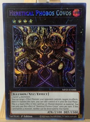 Yu-Gi-Oh! TCG Heretical Phobos Covos 1st Edition Prismatic Secret Rare MP25