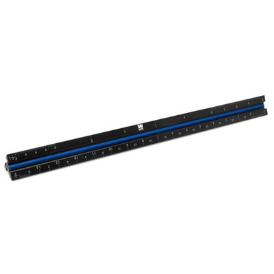 WEN Architect Scale Ruler, 12-Inch, Triangular, Aluminum with Laser-Etched Imper