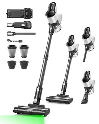 Cordless Vacuum Cleaner, 500W 45KPA 50Mins Stick Vacuum Cleaners for Home wit...