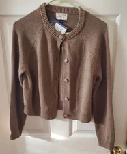 Womens NWT UNIVERSAL THREADS Brown Button Up Cardigan Sweater Size Medium 