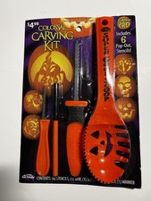 Fun World Pumpkin Pro Colossal Pumpkin Carving Kit 6 Stencils New Sealed