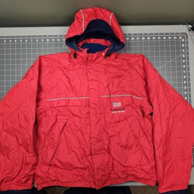 Vintage Patagonia Jacket Mens Large Americas 3 Cup 1992 Red Sailing Team Rain 90