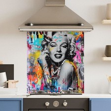 Premium Various Sizes Marylin Monroe 6mm Glass Toughened Kitchen Splashback