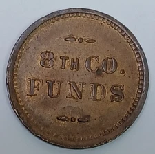 Ft Worden, Washington WA Pt. Townsend 8th Co. Funds Military 5¢  Token JRT 253
