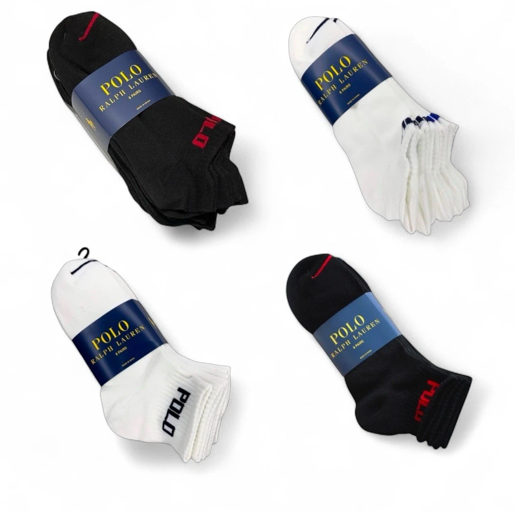 8 Pair - Polo Ralph Lauren Men's Cushioned Socks