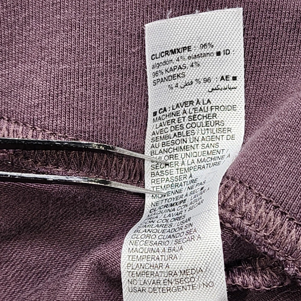 Leggings antiguos azul marino para mujer L púrpura grosella salvaje cintura alta fruncido tobillo jersey Foto 4 de 4