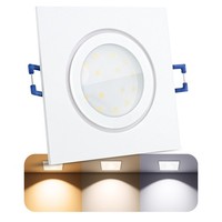 QW-2 Led Einbauspot Bad Aussen IP44 Weiß Eckig Mit Led GU10 5W 3CCT Deckenlampe