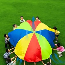 8 Handles 2m Diameter Kids Play Outdoor Teamwork Game Parachute Multicolor New