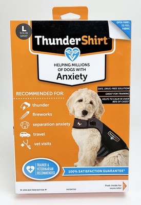 Thundershirt Dog Anxiety Treatment HGL-T01 (Large) - Heather Gray NEW - OPEN BOX