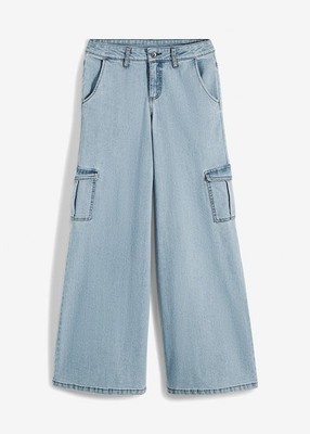 Wide-Leg-Jeans Mid Waist Bequembund Full Length Gr. 40 Hellblau Damenjeans Neu