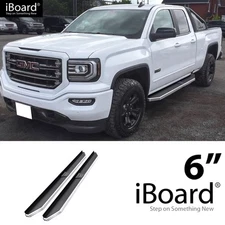 APS Running Board Polished 6" Fit Silverado Sierra Double Cab 07-18