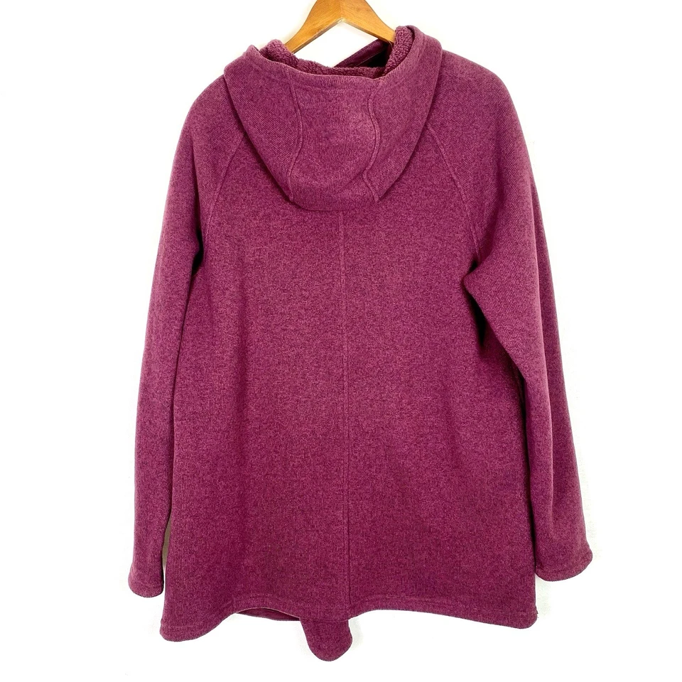 Jaqueta com capuz The North Face feminina XL envoltório crescente lã roxa aconchegante em excelente estado usado - Imagem 4 de 4
