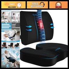 Comfortable Seat Cushion Lumbar Support Pillow for Office Chair - Black