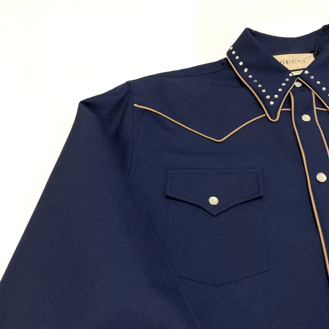 Gucci 23Aw Camicia Giacca Blouson Logo Ricamo Western