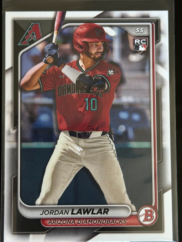 JORDAN LAWLAR 2024 Bowman Paper Base Arizona Diamondbacks Rookie Card (RC)