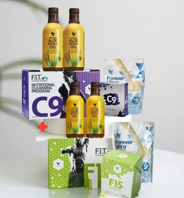 FOREVER LIVING PRODUCTS GERMANY GMBH Forever Living Clean 9 C9 + F15 Programm Detox Kur & Fitness Paket Aloe Vanille