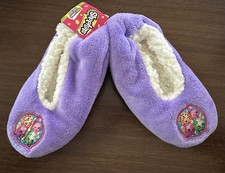 Little Girls Shopkins Purple Slippers Size M/L Shoe Size 13-4 New A7