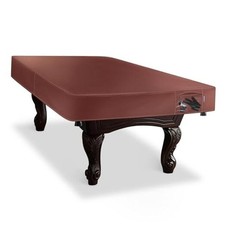 7FT Leatherette Pool Table Cover with 7FT- 92"L X 52"W X 8"H Burgundy Red