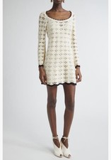 NWT $850 Zimmermann Rhiannon Crochet Cotton Minidress, Cream, 1 (fits like 6 US)