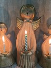 3 Vtg Bozner Engel Thun Italian Pottery Angel Candle Holder Figurine 9.5", 6.5"  — photo 3
