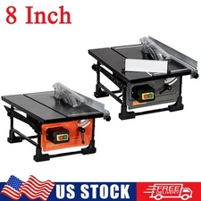 8" Table Saw for Jobsite Portable Cutting Tool with Sliding Miter Gauge 3576 RPM
