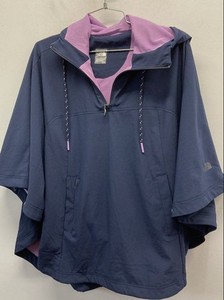 The North Face Women's Poncho Jacket Blue Purple Hooded Half Zip Sz S
