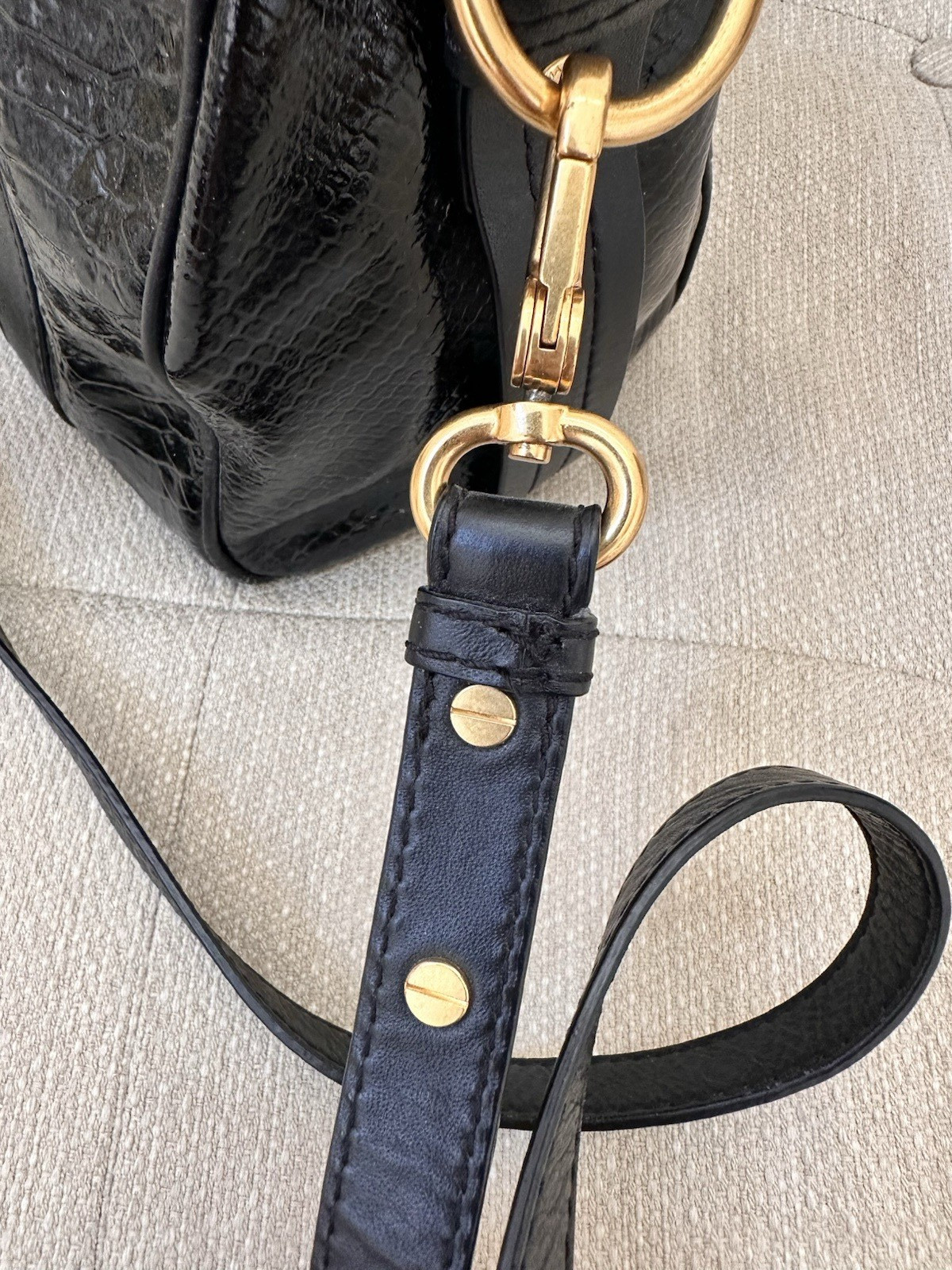 Marc by Marc Jacobs Turnlock Black Python Snake E… - image 18